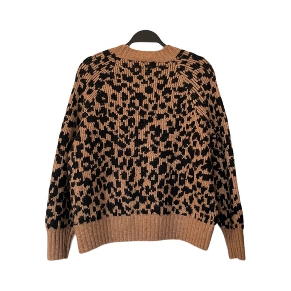 Old Navy Long Sleeve Cheetah Print Mock Neck Brown Black Sweater NWT Size XS - Picture 2 of 7